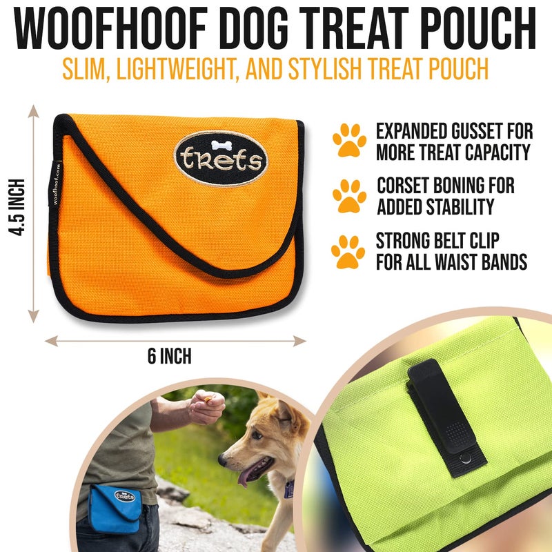 Woofhoof Dog Treat Pouch, Orange Training Treat Pouch - Clip On Dog Treat Holder, Innovative No Spill Design, Magnetic Flap, Expandable Gusset, Made of Durable Nylon, Machine Washable - Image 2